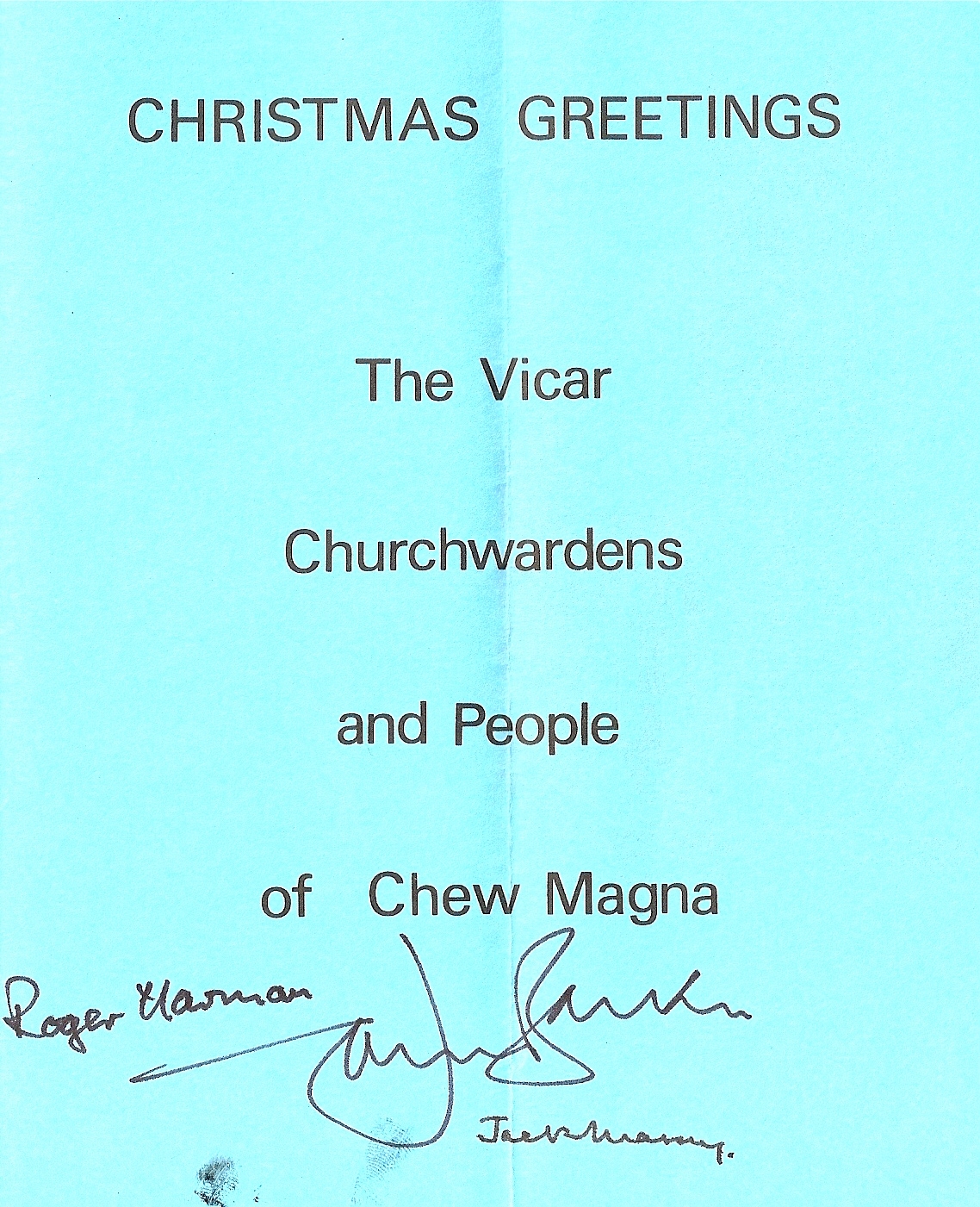 1980 - Greetings from the Vicar and People of Chew Magma