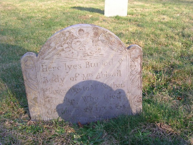 Abigail Hedge Clarke Gravestone - Old Burying Ground  Brewster  Source: Find A Grave Memorial# 45657063 