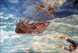 John Howland was pitched overboard