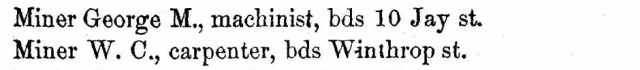 Nathaniel Miner New London City Directory 1855 - 2