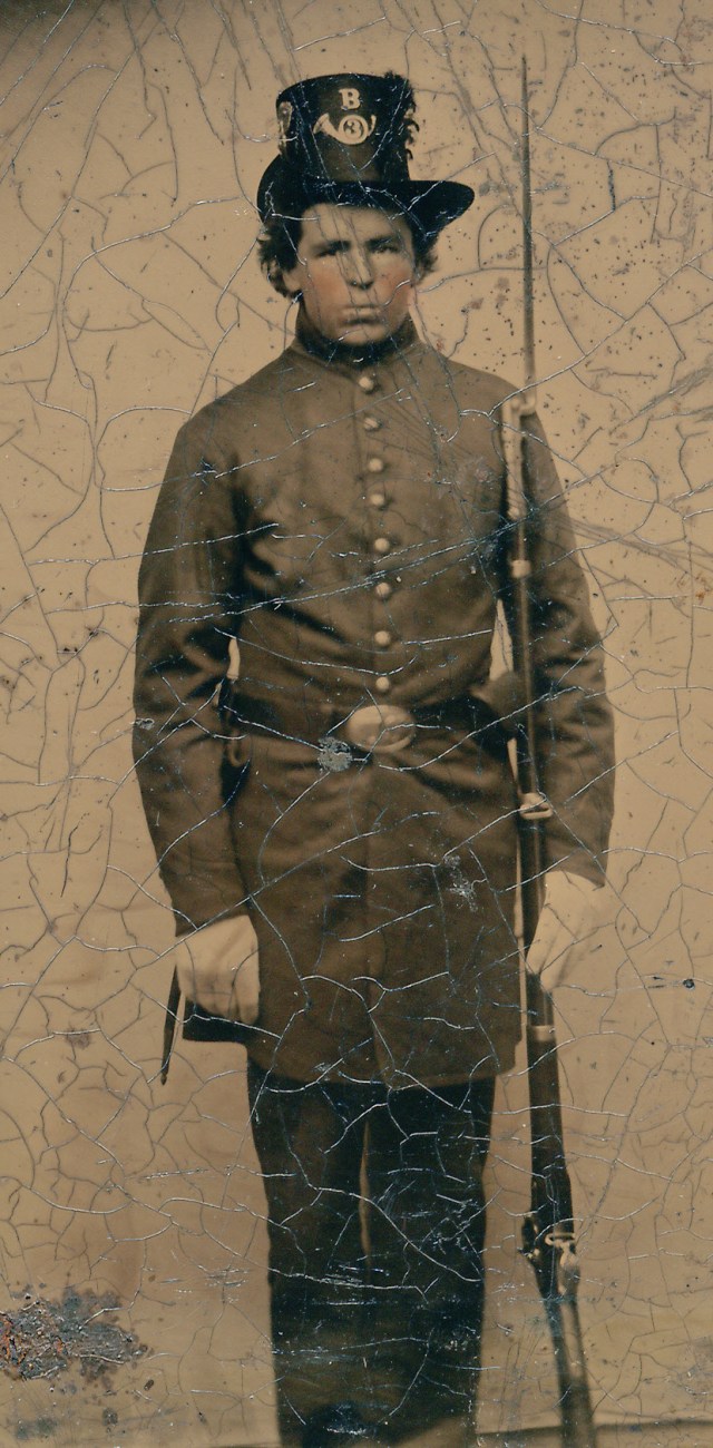 Pvt Herman S. Webber (1840-1862) Co. B, 3rd Maine Infantry, 1861 Courtesy Chuck Russell Find A Grave Memorial# 105998579