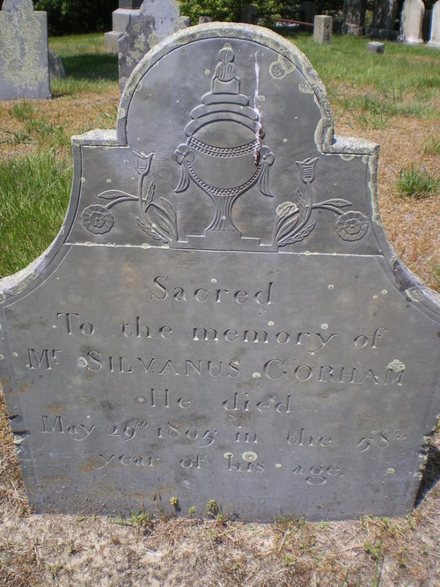 Silvanus Gorham Gravestone  [-- Cobb's Hill Cemetery  Barnstable Find A Grave Memorial# 22084305