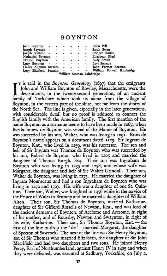 Boynton ancestry before 1614