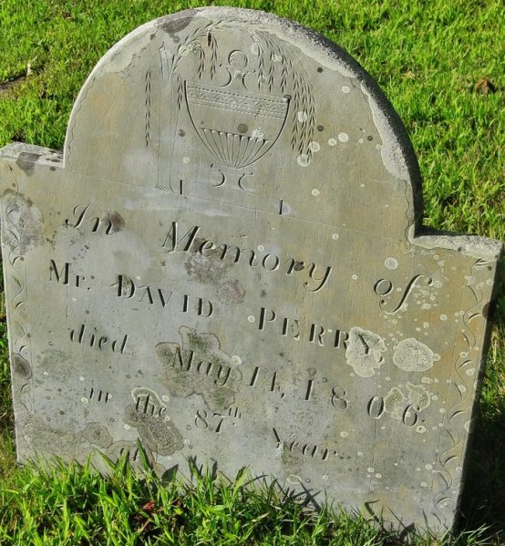 David Perry Gravestone -- Buried at Briggs Corner or Briggsville Cemetery as noted in History of Rehoboth  Find A Grave Memorial# 38408148