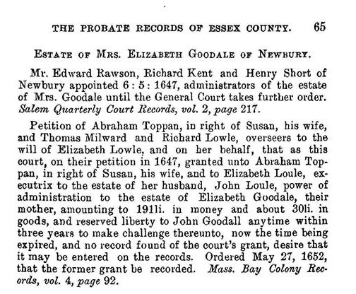 Estate of Elizabeth Goodale
