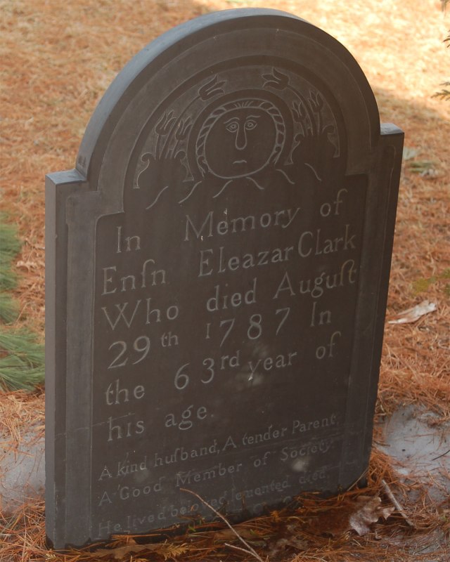 Eleazar Clark Gravestone -- Union Cemetery  Claremont, Sullivan, New Hampshire,  Find A Grave Memorial# 30301196