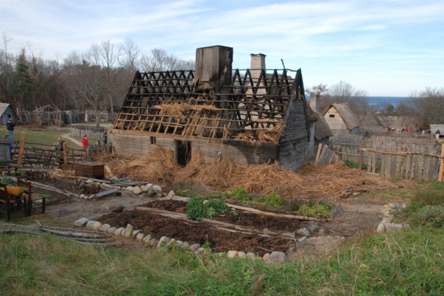 Francis Cooke's home in the recreated 1627 Plimoth Plantation burned in 2011