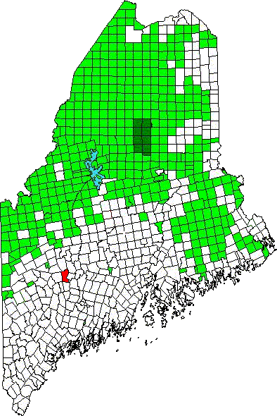 Abraham Wyman was one of the first pioneers in Chesterville, Franklin, Maine (in red)