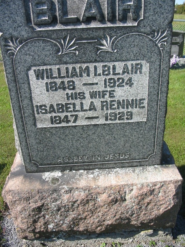 William Isaac Blair Headstone