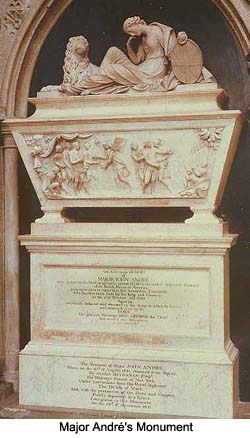 Monument to Major John Andre in the nave of Westminster Abbey. 