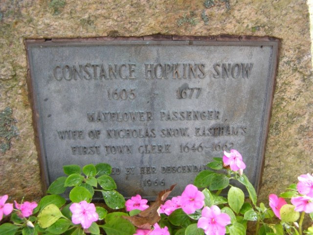 Constance Hopkins Memorial -- Cove Burying Ground Eastham  Findagrave # 8634