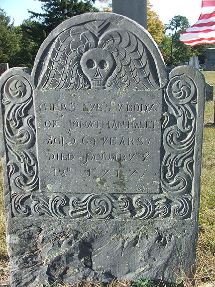Jonathan Hallet Gravestone --  Ancient Cemetery  Yarmouth Port -- Find A Grave Memorial# 57287429