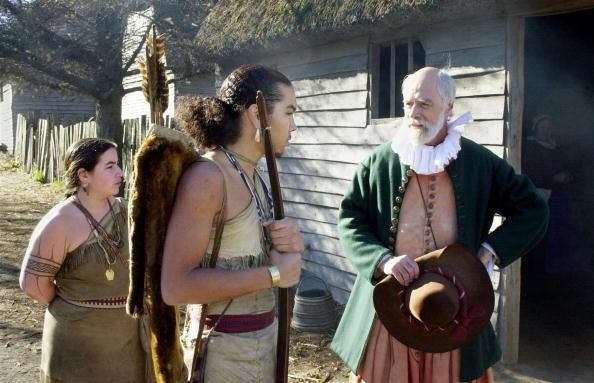 Steven Hopkins meeting with the colonists Wampanoag Indian interpreter Hobbamock