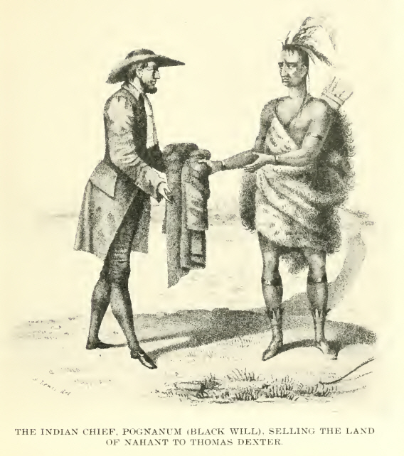 THE INDIAN CHIEF, POGNANUM (BLACK WILL), SELLING THE LAND
