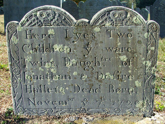 Twin Hallett Gravestone -- Ancient Cemetery Yarmouth Port -- Find A Grave Memorial# 50283151