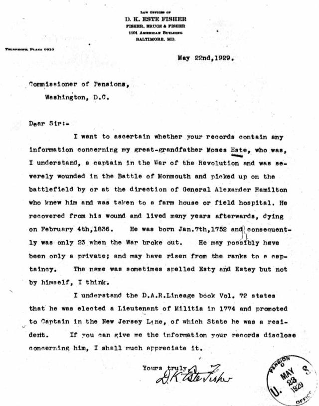 Moses Estey Pension 13