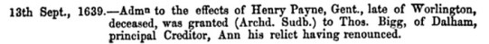 Will of Henry Payne -- The Visitation of Suffolke