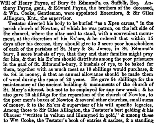 Will of Henry Payne 1